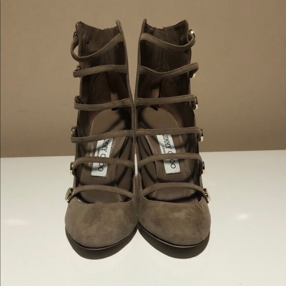 Jimmy Choo Venice 100 Suede Bootie in Light Mocha - Picture 8 of 14